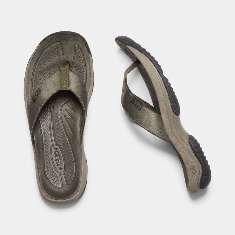 Keen Kona Flip II Mens Flip Flops Dark Olive Online NZ (7590-BNXTL)